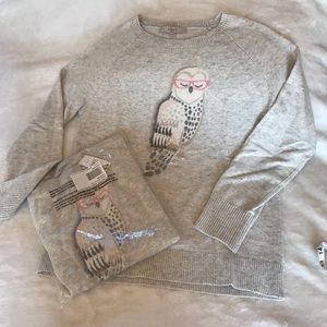 NWT Loft owl Springtime sweater size medium
